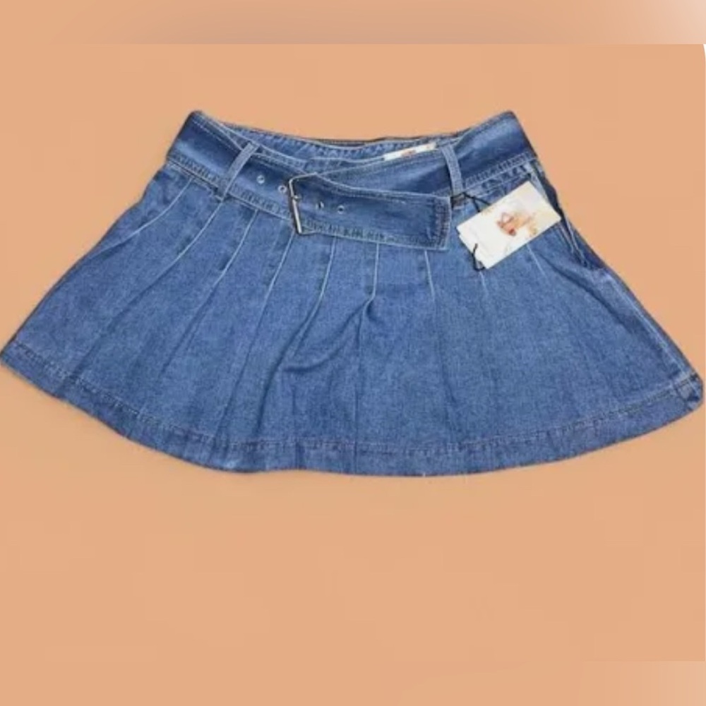 Sincerely Jules for Bandier Women's Blue Pleated Skirt